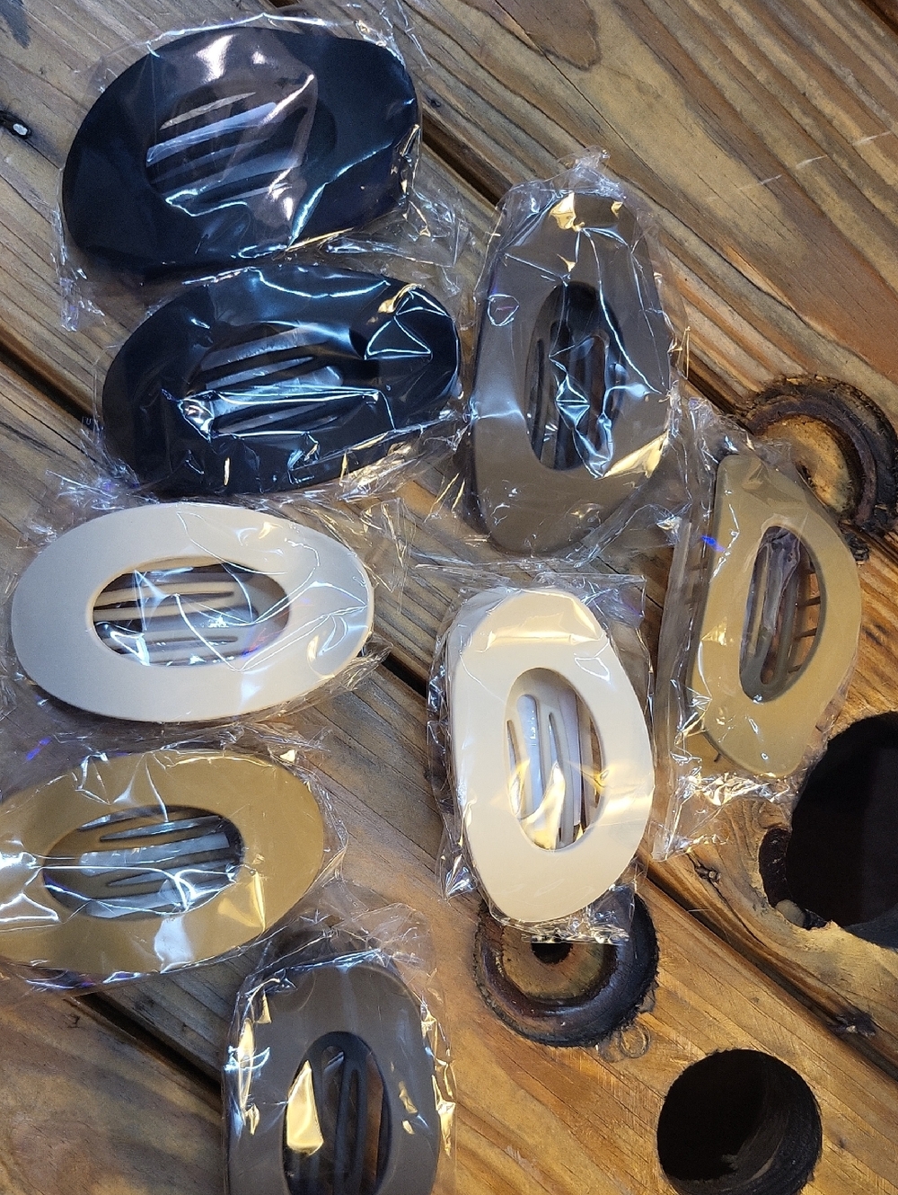 Oval Hair Clip Set - Neutral Colors